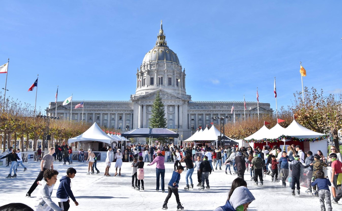 Civic Center's "Winter Park" Ice Rink Opening Ceremony SF