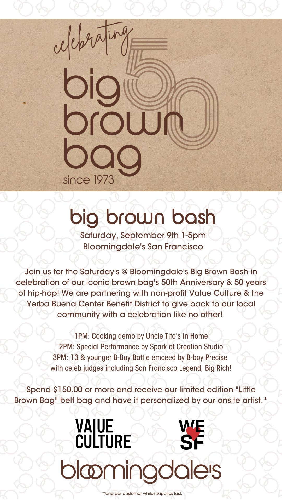 BLOOMINGDALE'S CELEBRATES 50 YEARS OF ITS ICONIC BIG BROWN BAG